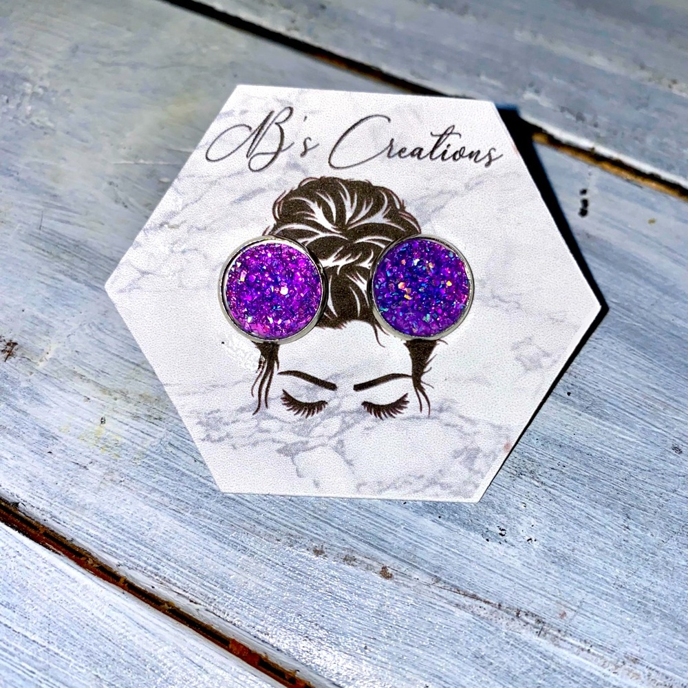Druzy Stud Earrings